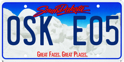 SD license plate 0SKE05