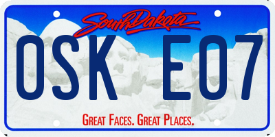 SD license plate 0SKE07