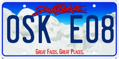 SD license plate 0SKE08
