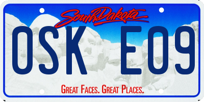 SD license plate 0SKE09