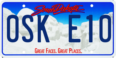 SD license plate 0SKE10