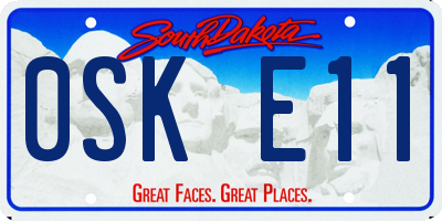 SD license plate 0SKE11