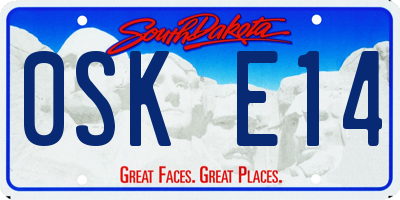 SD license plate 0SKE14