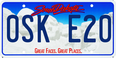 SD license plate 0SKE20