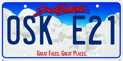 SD license plate 0SKE21