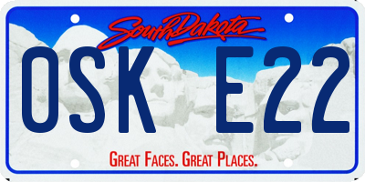 SD license plate 0SKE22