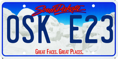 SD license plate 0SKE23