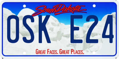 SD license plate 0SKE24