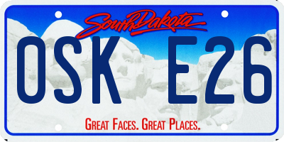 SD license plate 0SKE26