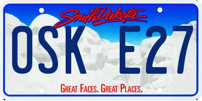 SD license plate 0SKE27