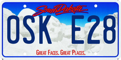 SD license plate 0SKE28