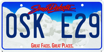 SD license plate 0SKE29