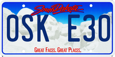 SD license plate 0SKE30