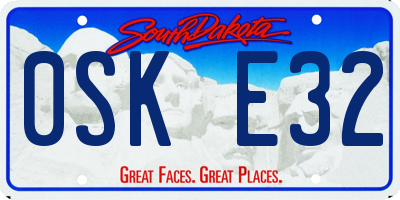 SD license plate 0SKE32