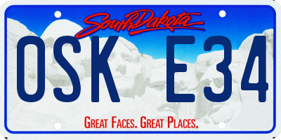 SD license plate 0SKE34