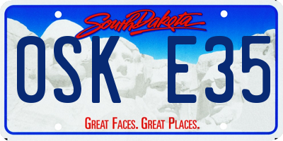 SD license plate 0SKE35