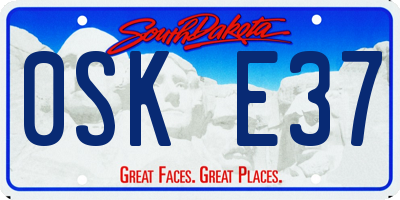 SD license plate 0SKE37