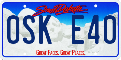 SD license plate 0SKE40