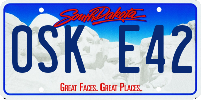 SD license plate 0SKE42