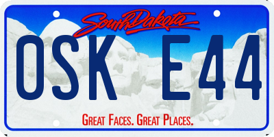SD license plate 0SKE44