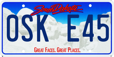 SD license plate 0SKE45