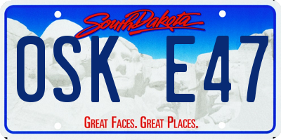 SD license plate 0SKE47