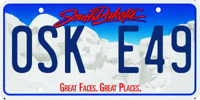 SD license plate 0SKE49