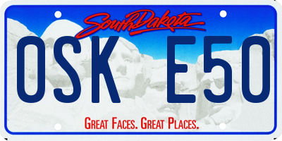 SD license plate 0SKE50