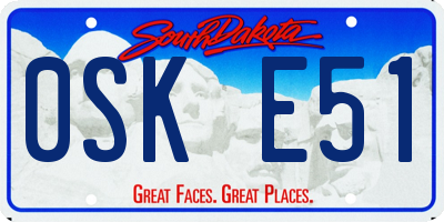 SD license plate 0SKE51