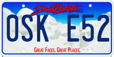 SD license plate 0SKE52
