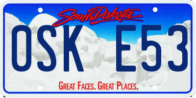 SD license plate 0SKE53