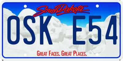 SD license plate 0SKE54
