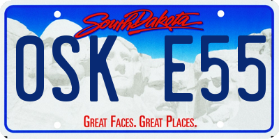 SD license plate 0SKE55