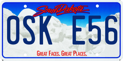 SD license plate 0SKE56
