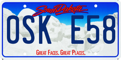 SD license plate 0SKE58