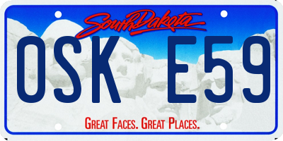SD license plate 0SKE59