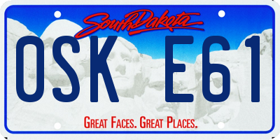 SD license plate 0SKE61