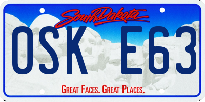 SD license plate 0SKE63