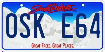SD license plate 0SKE64
