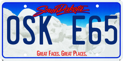 SD license plate 0SKE65
