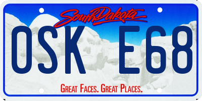 SD license plate 0SKE68