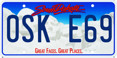 SD license plate 0SKE69