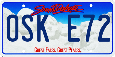 SD license plate 0SKE72