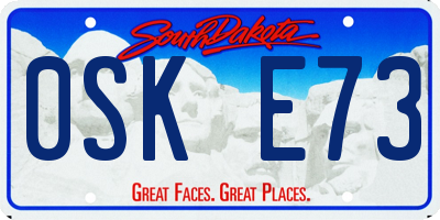 SD license plate 0SKE73
