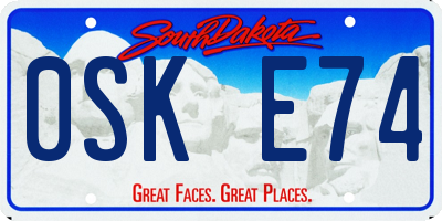 SD license plate 0SKE74