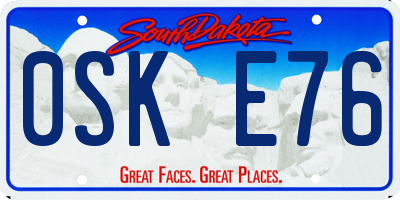 SD license plate 0SKE76