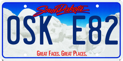 SD license plate 0SKE82