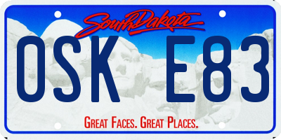SD license plate 0SKE83