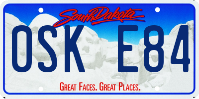 SD license plate 0SKE84