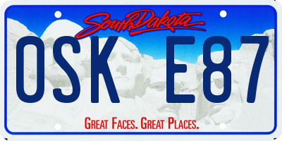 SD license plate 0SKE87